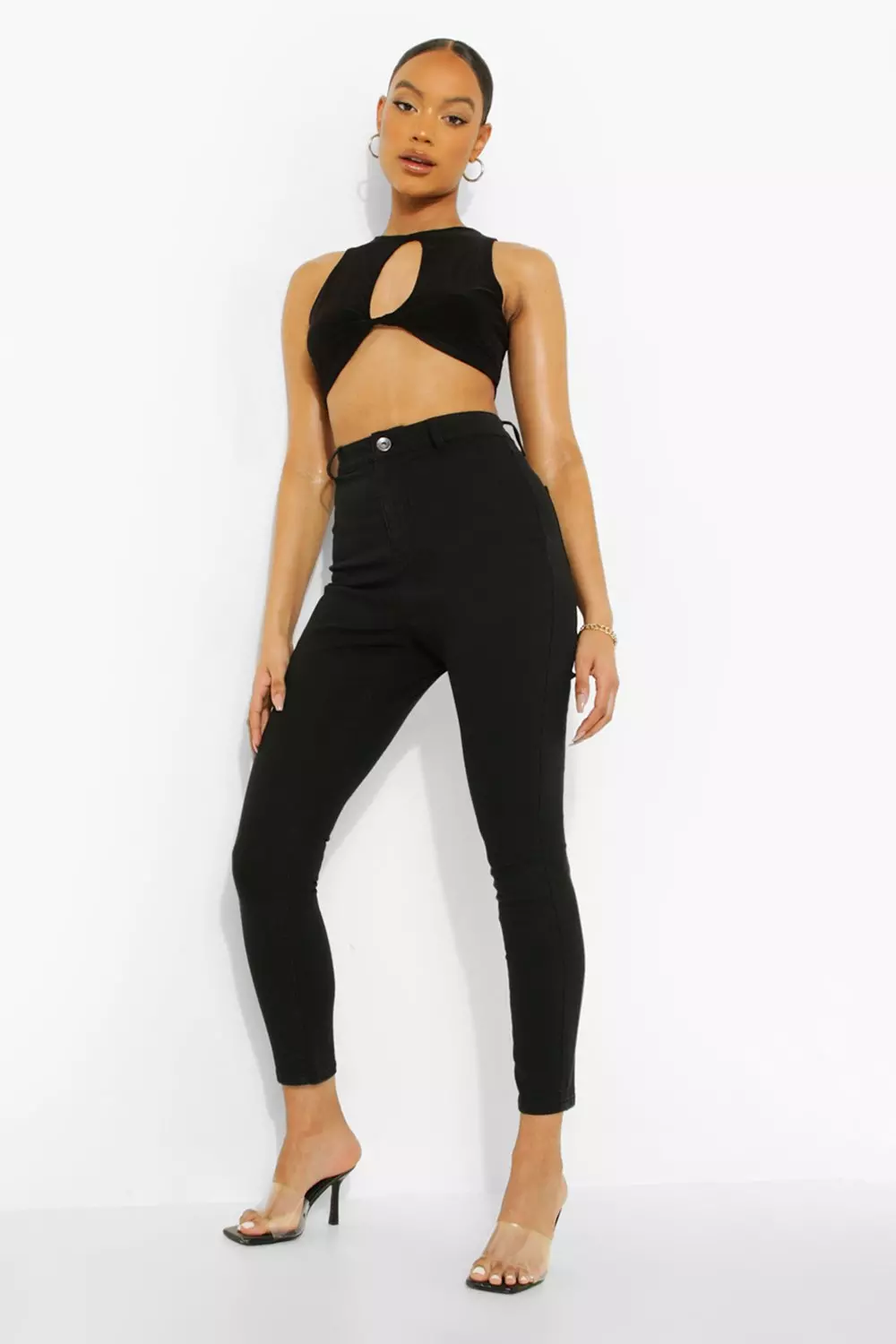 Black high shop waisted disco pants